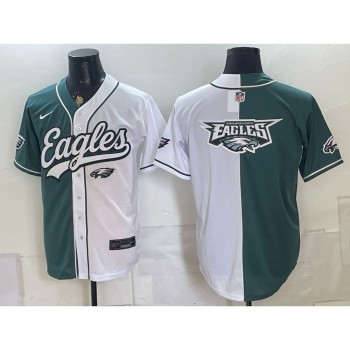 Youth Philadelphia Eagles Green Split Cool Base Stitched Baseball Jersey Youth Philadelphia Eagles Green Split Cool Base Stitched Baseball Jersey