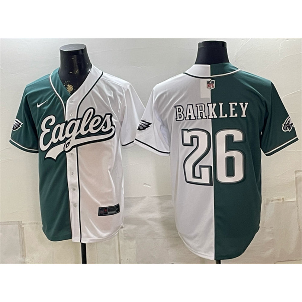 Youth Philadelphia Eagles #26 Saquon Barkley Green Split Stitched Jersey Youth Philadelphia Eagles #26 Saquon Barkley Green Split Stitched Jersey