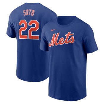 Men's New York Mets #22 Juan Soto Royal Fuse Name & Number T-Shirt Men's New York Mets #22 Juan Soto Royal Fuse Name & Number T-Shirt