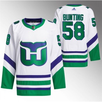 Men's Carolina Hurricanes #58 Michael Bunting White Stitched Premium Jersey Men's Carolina Hurricanes #58 Michael Bunting White Stitched Premium Jersey