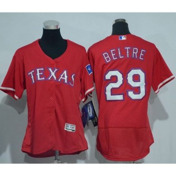Rangers #29 Adrian Beltre Red Flexbase Authentic Women's Stitched MLB Jersey
