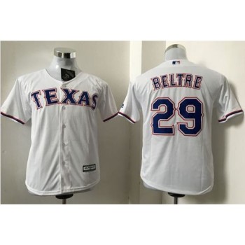 Rangers #29 Adrian Beltre White Cool Base Stitched Youth MLB Jersey