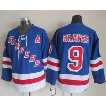 Rangers #9 Adam Graves Light Blue CCM Throwback Stitched NHL Jersey