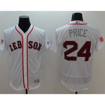 Red Sox #24 David Price White Fashion Stars & Stripes Flexbase Authentic Stitched MLB Jersey