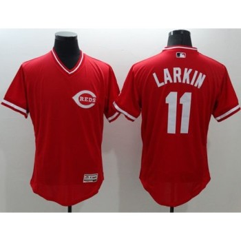 Reds #11 Barry Larkin Red Flexbase Authentic Collection Cooperstown Stitched MLB Jersey Reds #11 Barry Larkin Red Flexbase Authentic Collection Cooperstown Stitched MLB Jersey