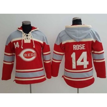 Reds #14 Pete Rose Red Sawyer Hooded Sweatshirt MLB Hoodie Reds #14 Pete Rose Red Sawyer Hooded Sweatshirt MLB Hoodie