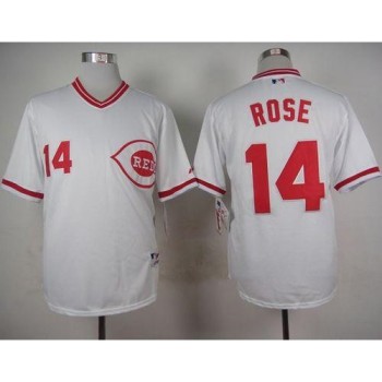 Reds #14 Pete Rose White 1990 Turn Back The Clock Stitched MLB Jersey Reds #14 Pete Rose White 1990 Turn Back The Clock Stitched MLB Jersey
