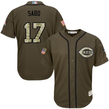 Reds #17 Chris Sabo Green Salute to Service Stitched Youth MLB Jersey Reds #17 Chris Sabo Green Salute to Service Stitched Youth MLB Jersey