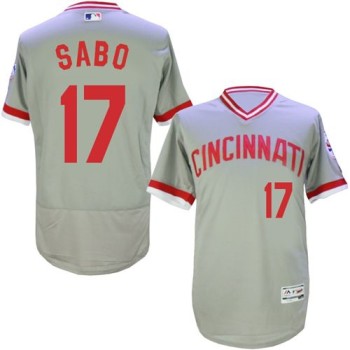 Reds #17 Chris Sabo Grey Flexbase Authentic Collection Cooperstown Stitched MLB Jersey Reds #17 Chris Sabo Grey Flexbase Authentic Collection Cooperstown Stitched MLB Jersey