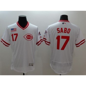 Reds #17 Chris Sabo White Flexbase Authentic Collection Cooperstown Stitched MLB Jersey Reds #17 Chris Sabo White Flexbase Authentic Collection Cooperstown Stitched MLB Jersey