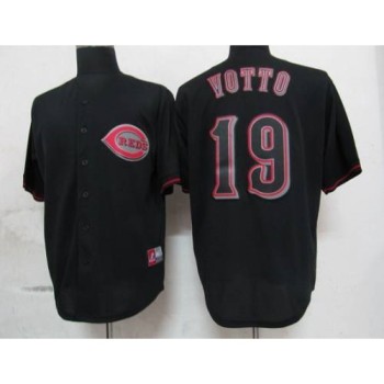 Reds #19 Joey Votto Black Fashion Stitched MLB Jersey Reds #19 Joey Votto Black Fashion Stitched MLB Jersey