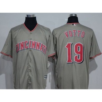 Reds #19 Joey Votto Grey New Cool Base Stitched MLB Jersey Reds #19 Joey Votto Grey New Cool Base Stitched MLB Jersey