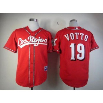 Reds #19 Joey Votto Red Alternate Los Rojos Cool Base Stitched MLB Jersey