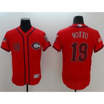 Reds #19 Joey Votto Red Fashion Stars & Stripes Flexbase Authentic Stitched MLB Jersey Reds #19 Joey Votto Red Fashion Stars & Stripes Flexbase Authentic Stitched MLB Jersey