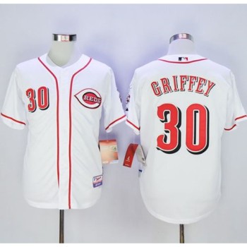 Reds #30 Ken Griffey White Cool Base Stitched MLB Jersey Reds #30 Ken Griffey White Cool Base Stitched MLB Jersey