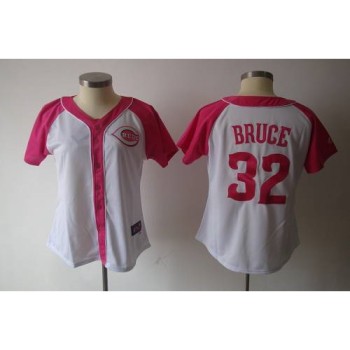 Reds #32 Jay Bruce White/Pink Women's Splash Fashion Stitched MLB Jersey Reds #32 Jay Bruce White/Pink Women's Splash Fashion Stitched MLB Jersey