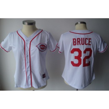 Reds #32 Jay Bruce White Women's Fashion Stitched MLB Jersey Reds #32 Jay Bruce White Women's Fashion Stitched MLB Jersey