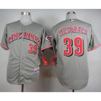 Reds #39 Devin Mesoraco Grey Cool Base Stitched MLB Jersey