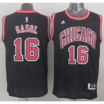 Revolution 30 Bulls #16 Pau Gasol Black Stitched NBA Jersey Revolution 30 Bulls #16 Pau Gasol Black Stitched NBA Jersey