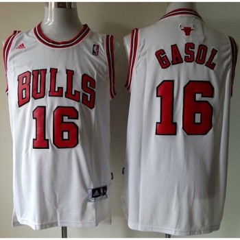 Revolution 30 Bulls #16 Pau Gasol White Stitched NBA Jersey Revolution 30 Bulls #16 Pau Gasol White Stitched NBA Jersey