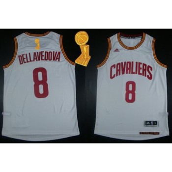 Revolution 30 Cavaliers #8 Matthew Dellavedova White The Champions Patch Stitched NBA Jersey