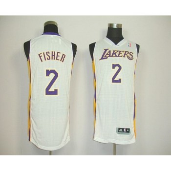 Revolution 30 Lakers #2 Derek Fisher White Stitched NBA Jersey Revolution 30 Lakers #2 Derek Fisher White Stitched NBA Jersey
