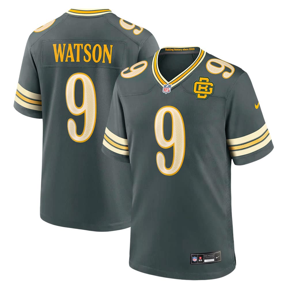 Men's Green Bay Packers #9 Christian Watson Green 2026 Rivalries Collection Game Jersey