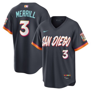 Men's San Diego Padres #3 Jackson Merrill Nike Obsidian 2026 City Connect Stadium Jersey Men's San Diego Padres #3 Jackson Merrill Nike Obsidian 2026 City Connect Stadium Jersey
