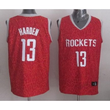 Rockets #13 James Harden Red Crazy Light Stitched NBA Jersey