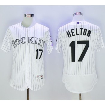 Rockies #17 Todd Helton White Strip Flexbase Authentic Collection Stitched MLB Jersey Rockies #17 Todd Helton White Strip Flexbase Authentic Collection Stitched MLB Jersey