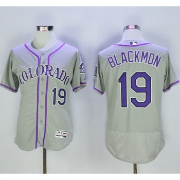 Rockies #19 Charlie Blackmon Grey Flexbase Authentic Collection Stitched MLB Jersey