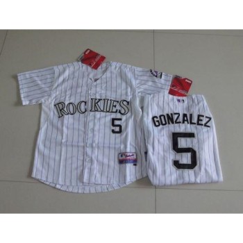 Rockies #5 Carlos Gonzalez White Cool Base Stitched Youth MLB Jersey Rockies #5 Carlos Gonzalez White Cool Base Stitched Youth MLB Jersey