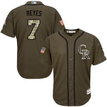 Rockies #7 Jose Reyes Green Salute to Service Stitched Youth MLB Jersey Rockies #7 Jose Reyes Green Salute to Service Stitched Youth MLB Jersey