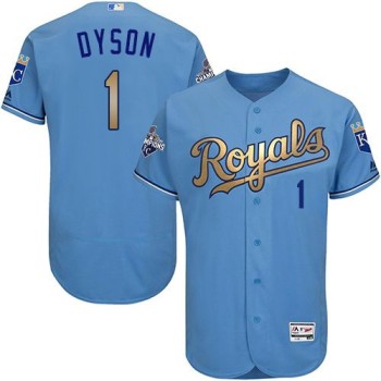 Royals #1 Jarrod Dyson Light Blue FlexBase Authentic 2015 World Series Champions Gold Program Stitched MLB Jersey Royals #1 Jarrod Dyson Light Blue FlexBase Authentic 2015 World Series Champions Gold Program Stitched MLB Jersey