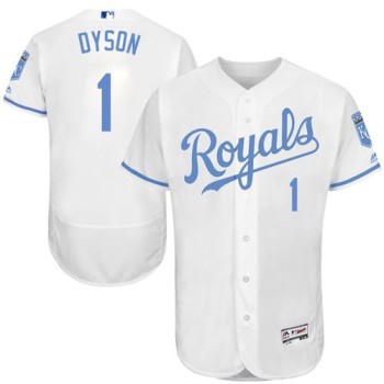 Royals #1 Jarrod Dyson White Flexbase Authentic Collection 2016 Father's Day Stitched MLB Jersey Royals #1 Jarrod Dyson White Flexbase Authentic Collection 2016 Father's Day Stitched MLB Jersey