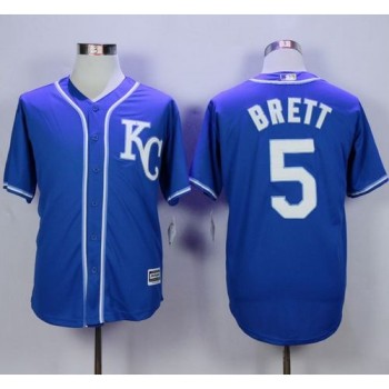 Royals #5 George Brett Blue Alternate 2 New Cool Base Stitched MLB Jersey