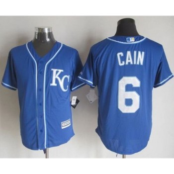 Royals #6 Lorenzo Cain Blue Alternate 2 New Cool Base Stitched MLB Jersey