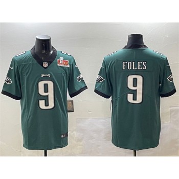 Men's Philadelphia Eagles #9 Nick Foles Green 2025 Super Bowl LIX Patch Vapor Untouchable Limited Stitched Football Jersey Men's Philadelphia Eagles #9 Nick Foles Green 2025 Super Bowl LIX Patch Vapor Untouchable Limited Stitched Football Jersey
