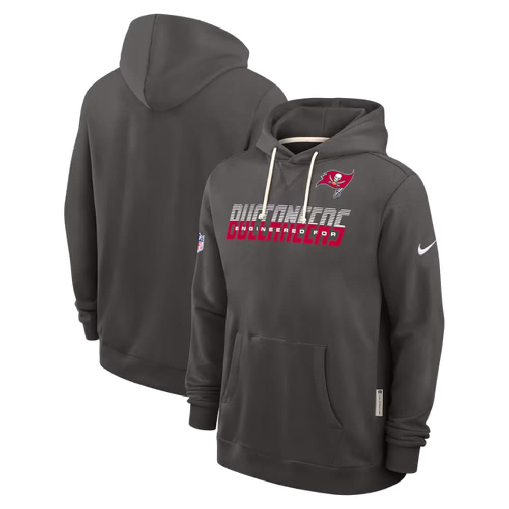 Men's Tampa Bay Buccaneers Charcoal Pewter Sideline Standard Issue Top Prospect Dri-FIT Hoodie Men's Tampa Bay Buccaneers Charcoal Pewter Sideline Standard Issue Top Prospect Dri-FIT Hoodie