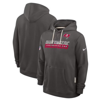 Men's Tampa Bay Buccaneers Charcoal Pewter Sideline Standard Issue Top Prospect Dri-FIT Hoodie Men's Tampa Bay Buccaneers Charcoal Pewter Sideline Standard Issue Top Prospect Dri-FIT Hoodie