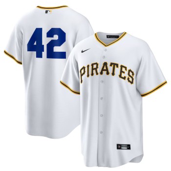 Men's Pittsburgh Pirates #42 Jackie Robinson Nike White Home 2025 Jackie Robinson Day Replica Jersey Men's Pittsburgh Pirates #42 Jackie Robinson Nike White Home 2025 Jackie Robinson Day Replica Jersey