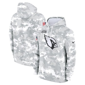 Youth Arizona Cardinals White/Gray 2024 Salute To Service Pullover Hoodie Youth Arizona Cardinals White/Gray 2024 Salute To Service Pullover Hoodie