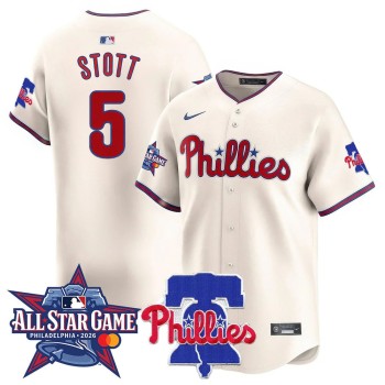Men's Philadelphia Phillies #5 Bryson Stott Cream 2026 MLB All-Star Jersey Men's Philadelphia Phillies #5 Bryson Stott Cream 2026 MLB All-Star Jersey
