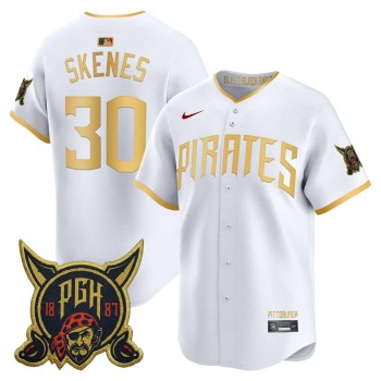 Men's Pittsburgh Pirates #30 Paul Skenes White 2026 City Connect Jersey Men's Pittsburgh Pirates #30 Paul Skenes White 2026 City Connect Jersey
