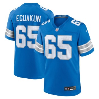 Men's Detroit Lions Kingsley Eguakun  Blue Game Jersey