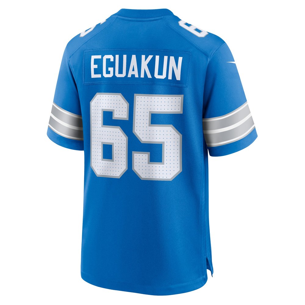 Men's Detroit Lions Kingsley Eguakun  Blue Game Jersey