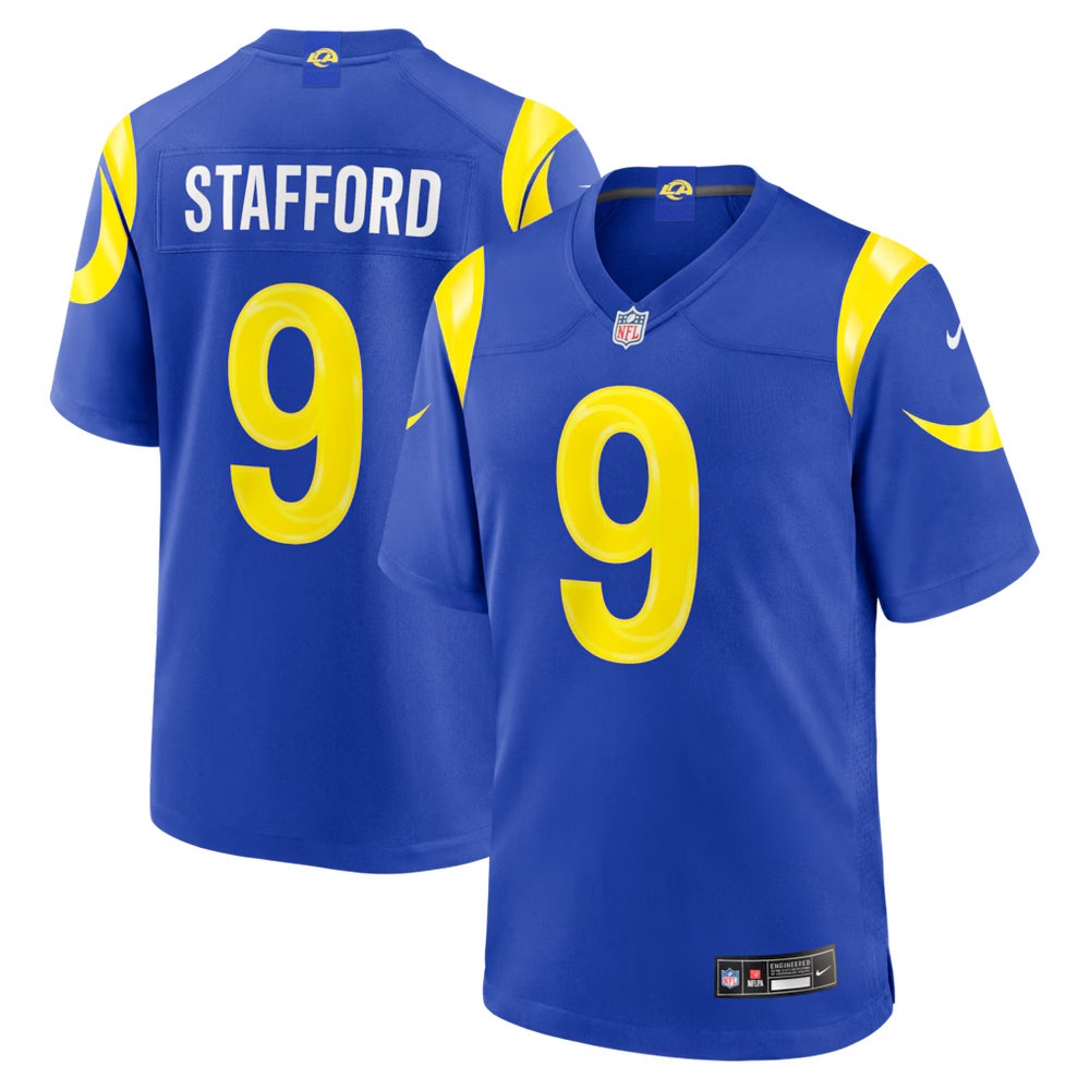 Men's Los Angeles Rams #9 Matthew Stafford Royal Team Game Player Jersey Men's Los Angeles Rams #9 Matthew Stafford Royal Team Game Player Jersey