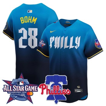 Men's Philadelphia Phillies #28 Alec Bohm Blue 2026 MLB All-Star Jersey Men's Philadelphia Phillies #28 Alec Bohm Blue 2026 MLB All-Star Jersey