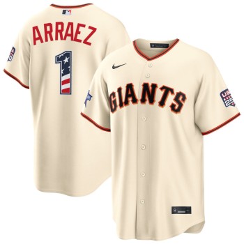 Men's San Francisco Giants #1 Luis Arraez Nike Cream 2026 All-Star Edition Stars & Stripes Stadium Jersey Men's San Francisco Giants #1 Luis Arraez Nike Cream 2026 All-Star Edition Stars & Stripes Stadium Jersey