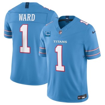 Men's Tennessee Titans #1 Cameron Ward Light Blue 2026 With 2-Star C Patch Vapor F.U.S.E. Limited Jersey Men's Tennessee Titans #1 Cameron Ward Light Blue 2026 With 2-Star C Patch Vapor F.U.S.E. Limited Jersey